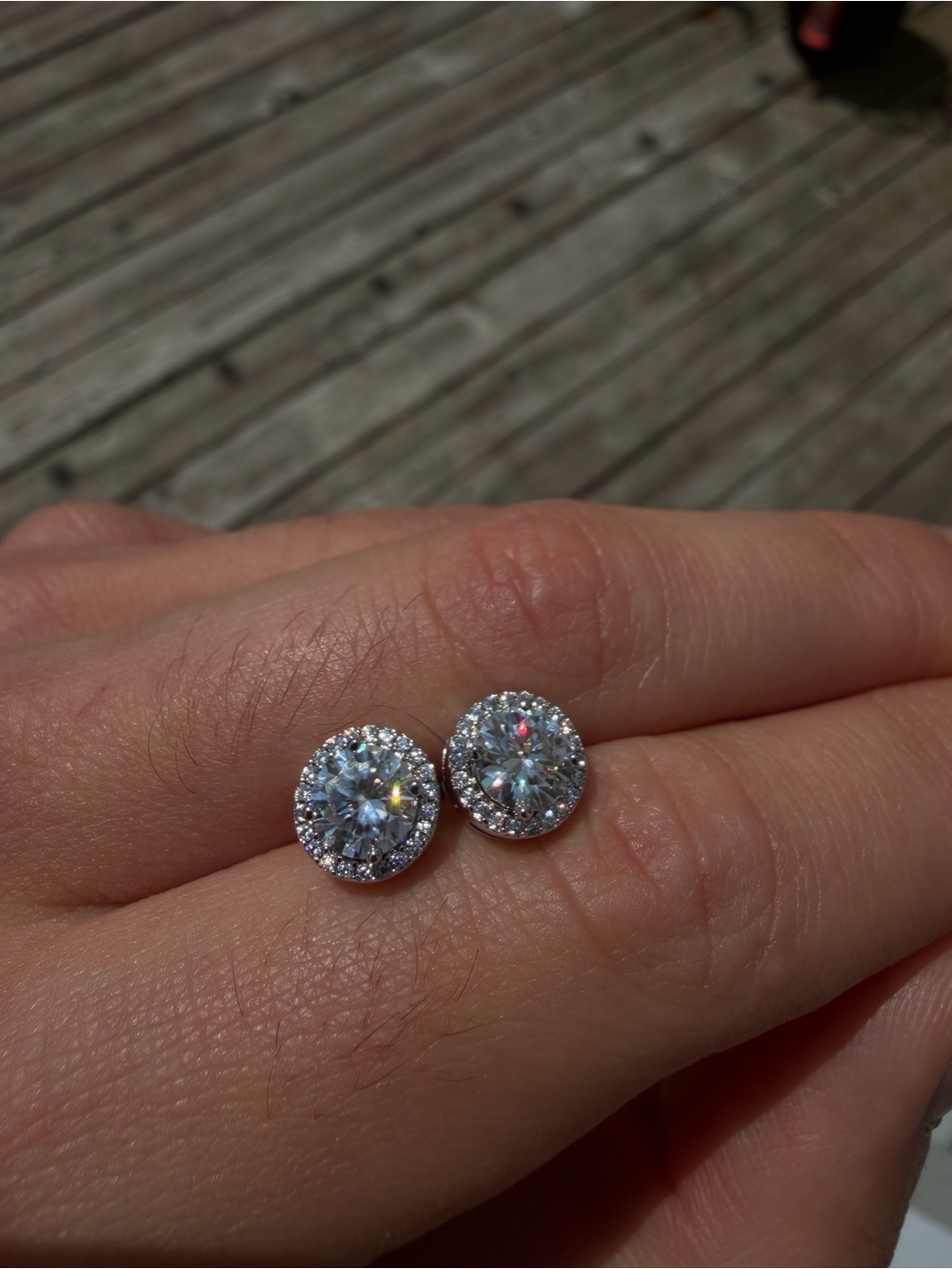 MOISSANITE HALO STUDS Passes Diamond Tester